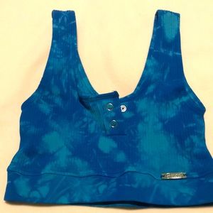 BOMBSHELL SNAP SEAMLESS BRA in CARIBBEAN BLUE and SZ: M 94% Nylon 6% Spandex